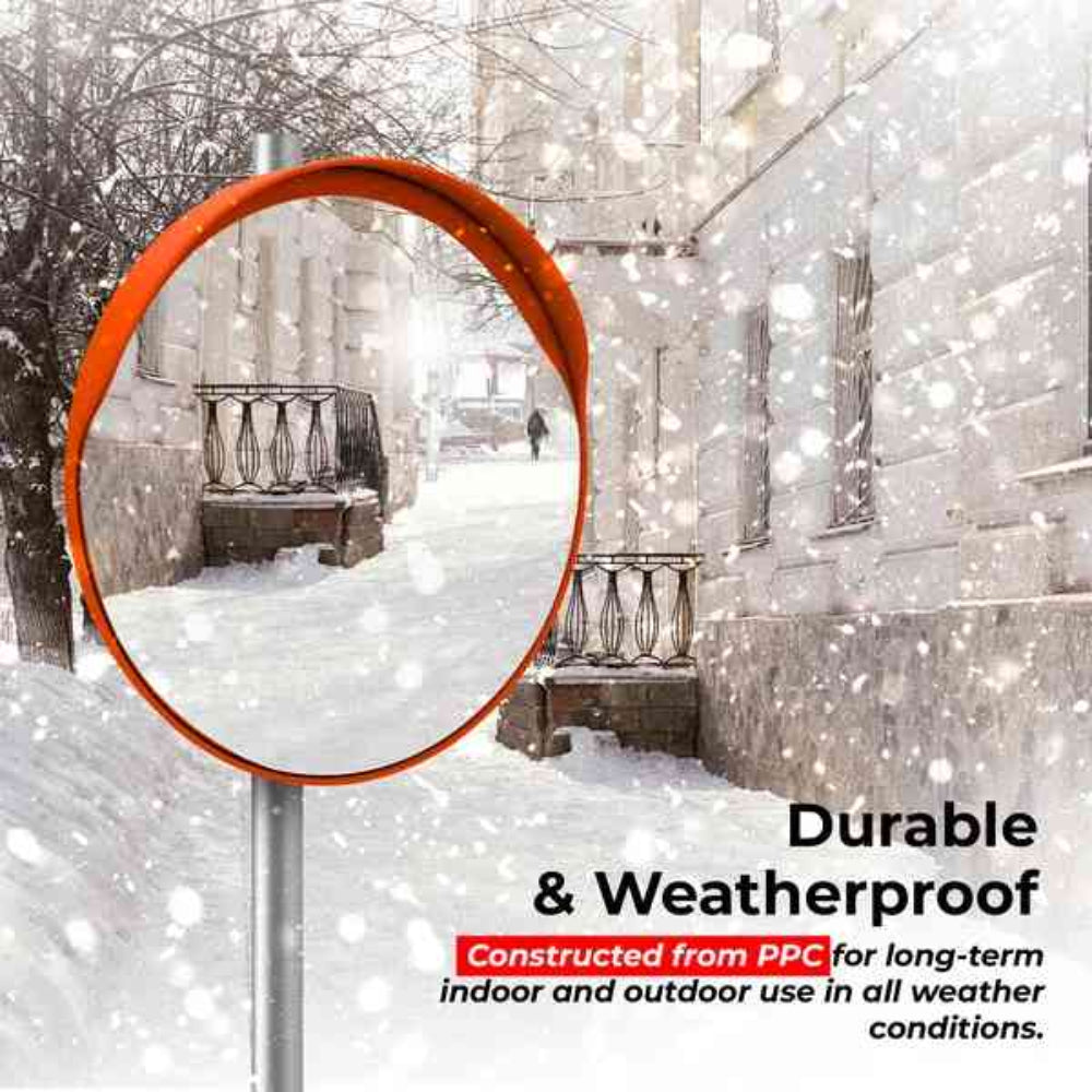 wide angle convex mirror for road safety and surveillance
