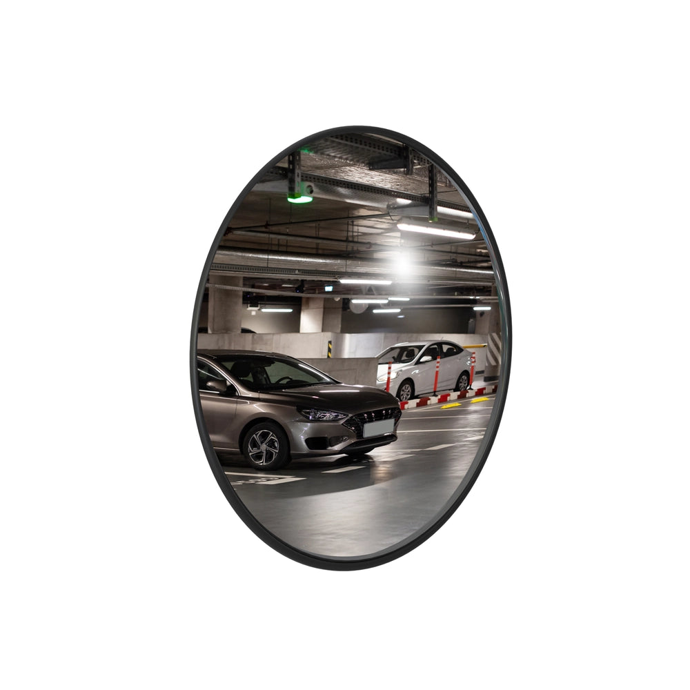 30CM Convex Safety Mirror Black | Wide Angle Indoor Security Mirror