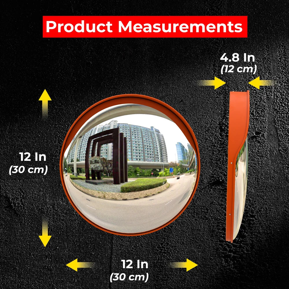 wide view convex security mirror for monitoring blind spots