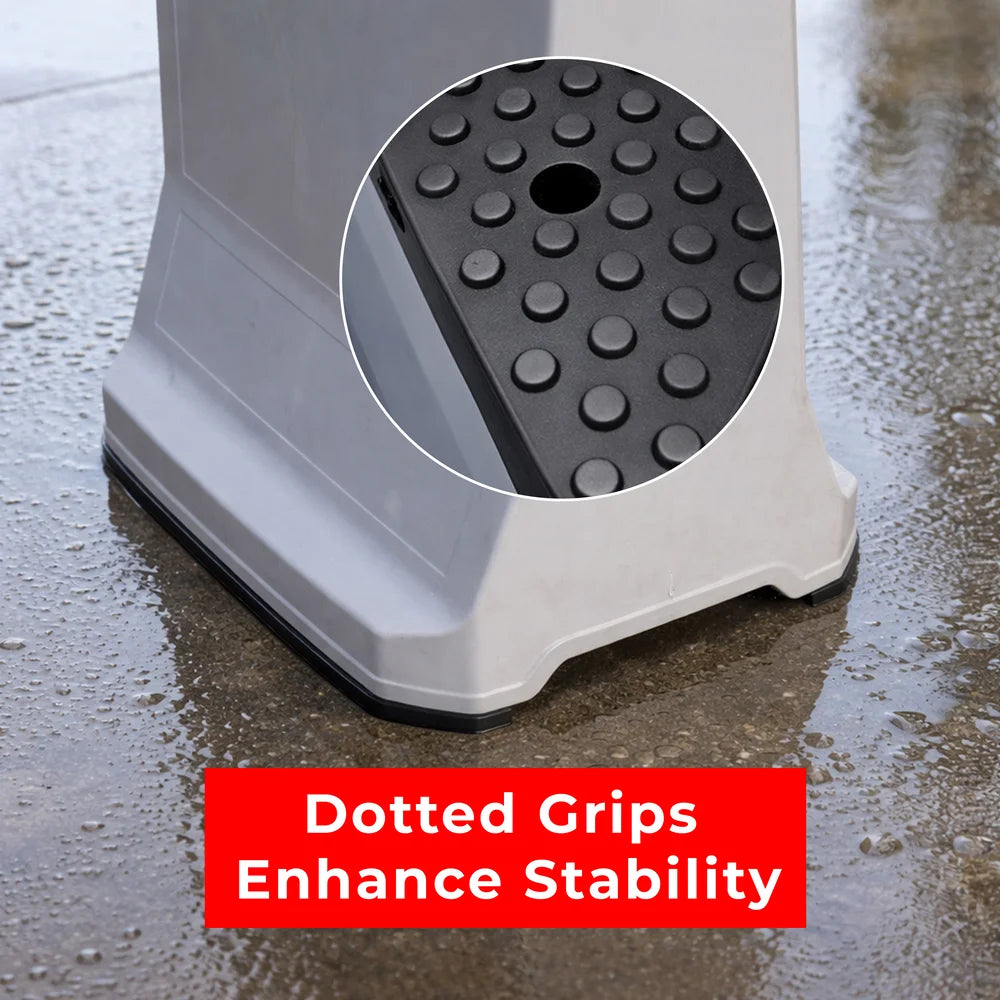 Customisable Pavement Sign Road Barrier | Grey Safety Warning Stand