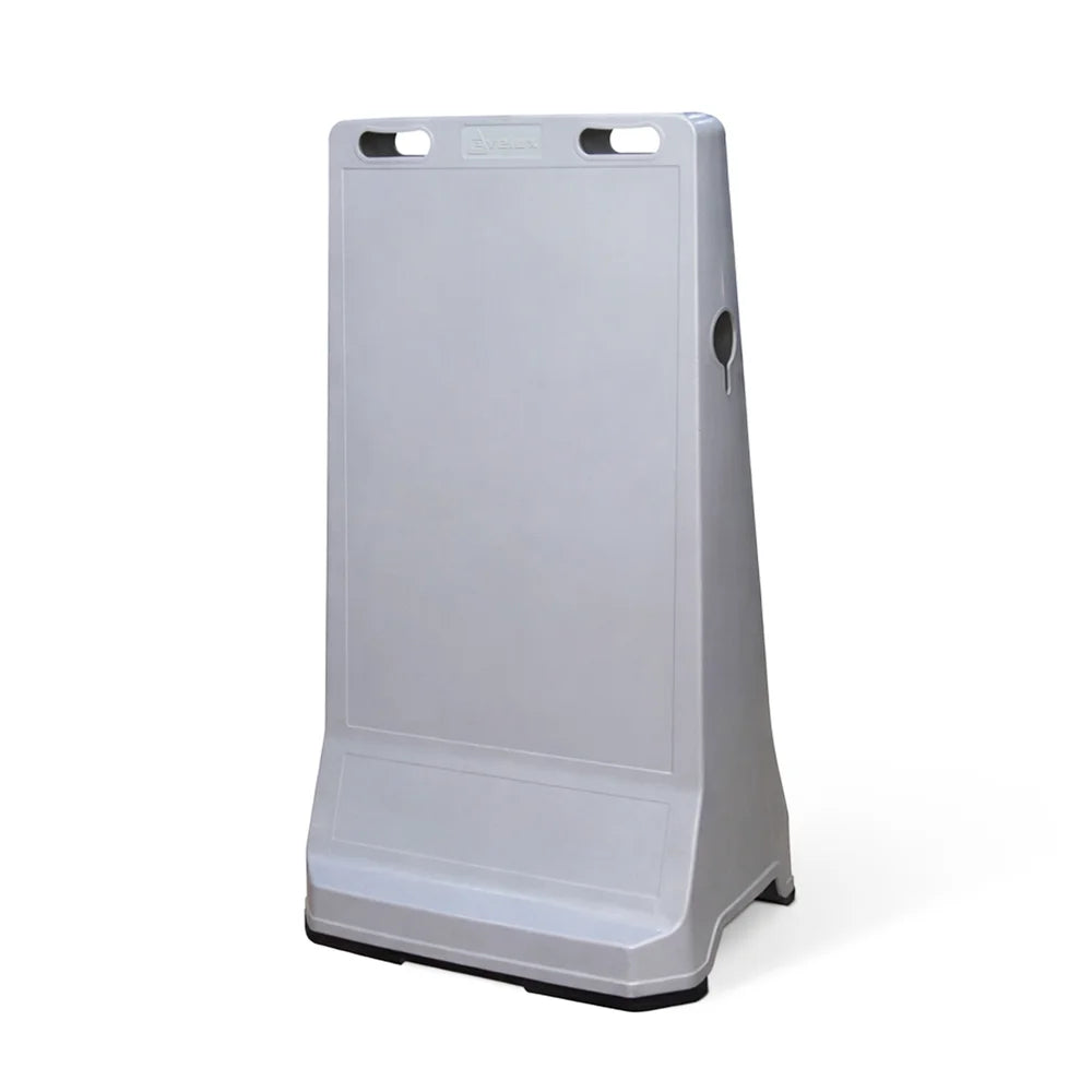Customisable Pavement Sign Road Barrier | Grey Safety Warning Stand