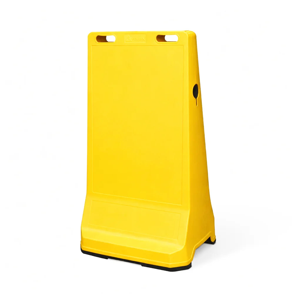 Customisable Pavement Sign Road Barrier | Yellow Safety Warning Stand