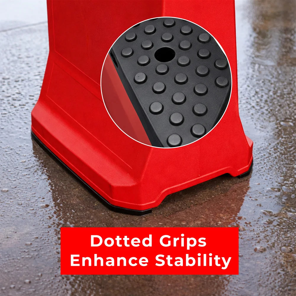 Customisable Pavement Sign Road Barrier | Red Safety Warning Stand