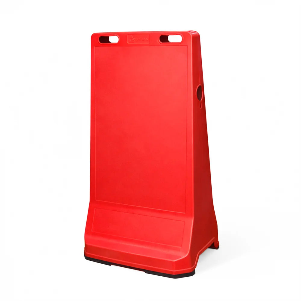 Customisable Pavement Sign Road Barrier | Red Safety Warning Stand