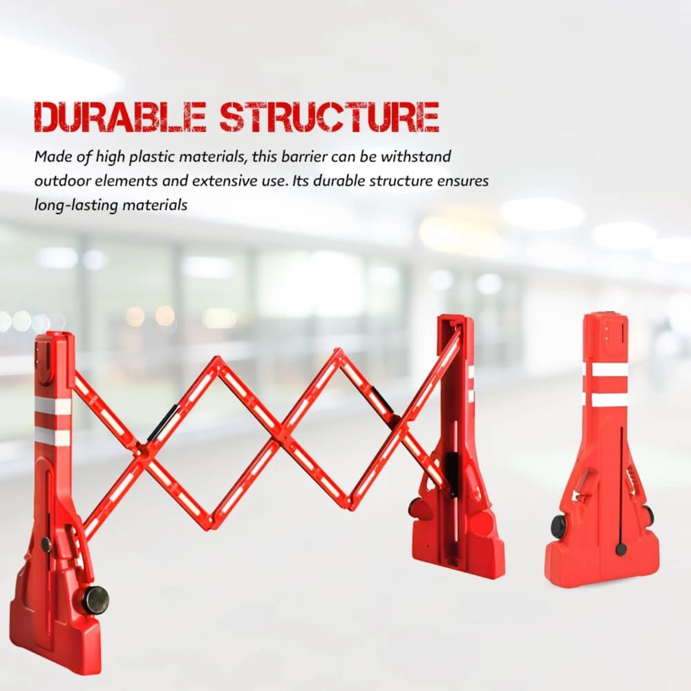 Expandable Safety Barrier 2.3m | Red Foldable Crowd Control Barrier