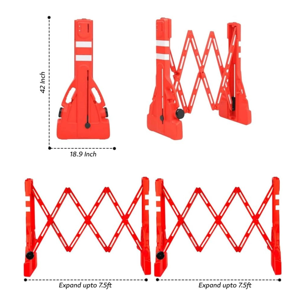 Expandable Safety Barrier 2.3m | Red Foldable Crowd Control Barrier