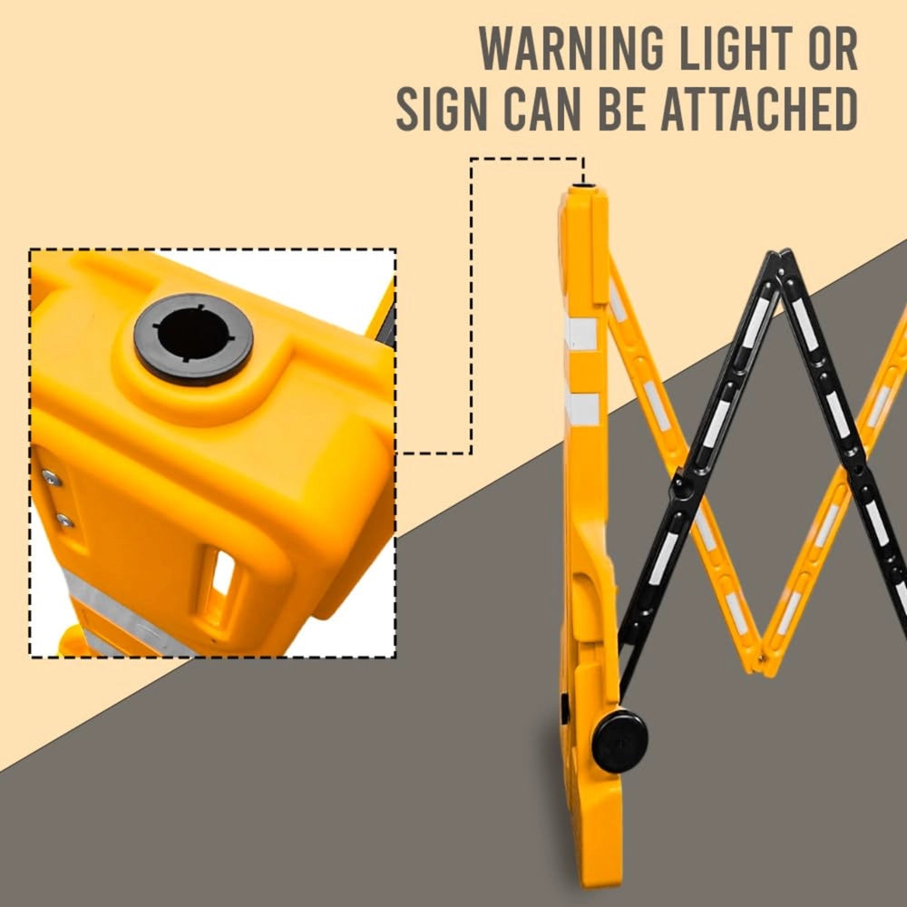Expandable Safety Barrier | 2.3 Meter Folding Barrier - Yellow and Black
