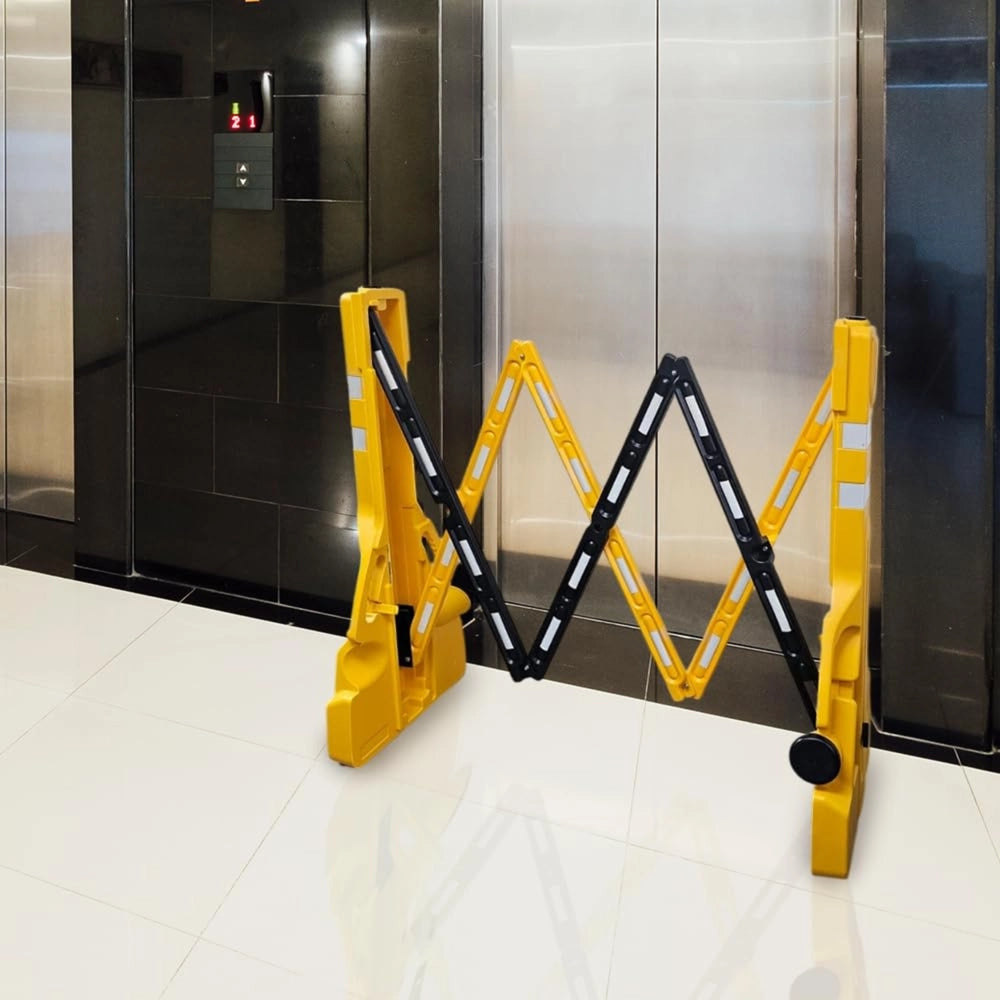 Expandable Safety Barrier | 2.3 Meter Folding Barrier - Yellow and Black