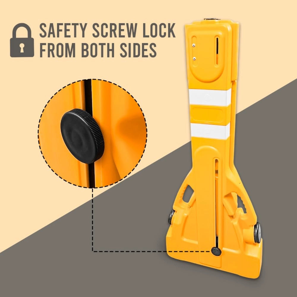 Expandable Safety Barrier | 2.3 Meter Folding Barrier - Yellow and Black