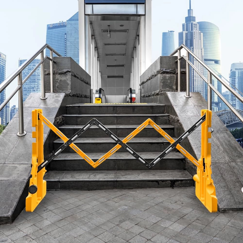 Expandable Safety Barrier | 2.3 Meter Folding Barrier - Yellow and Black