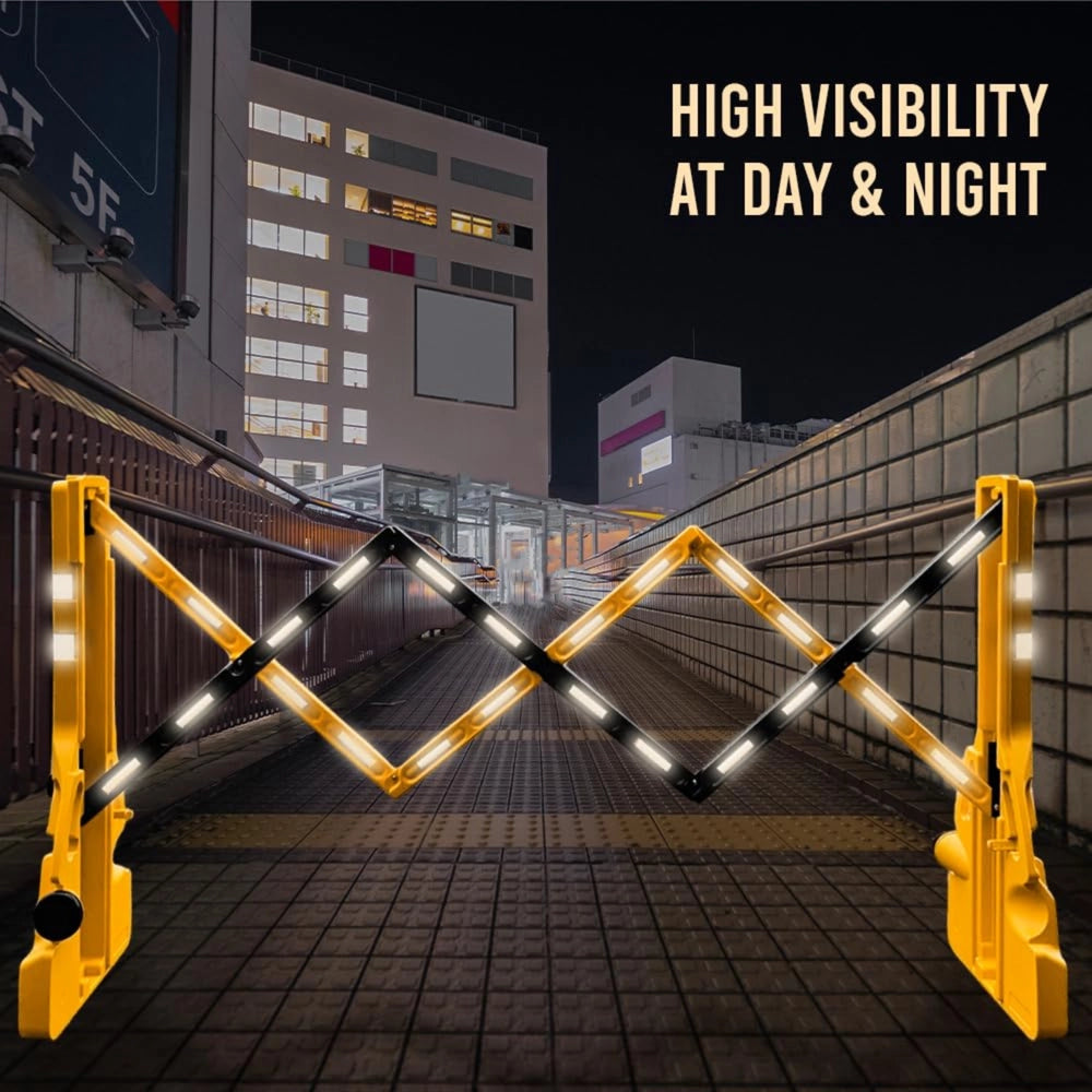 Expandable Safety Barrier | 2.3 Meter Folding Barrier - Yellow and Black