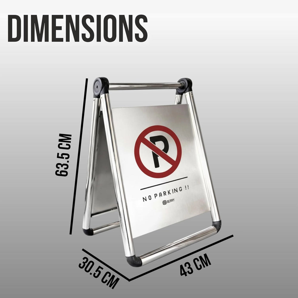 Foldable Stainless Steel No Parking Sign | A-Frame Parking Warning Board
