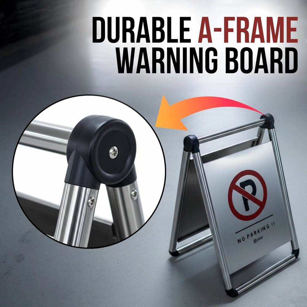 Foldable Stainless Steel No Parking Sign | A-Frame Parking Warning Board