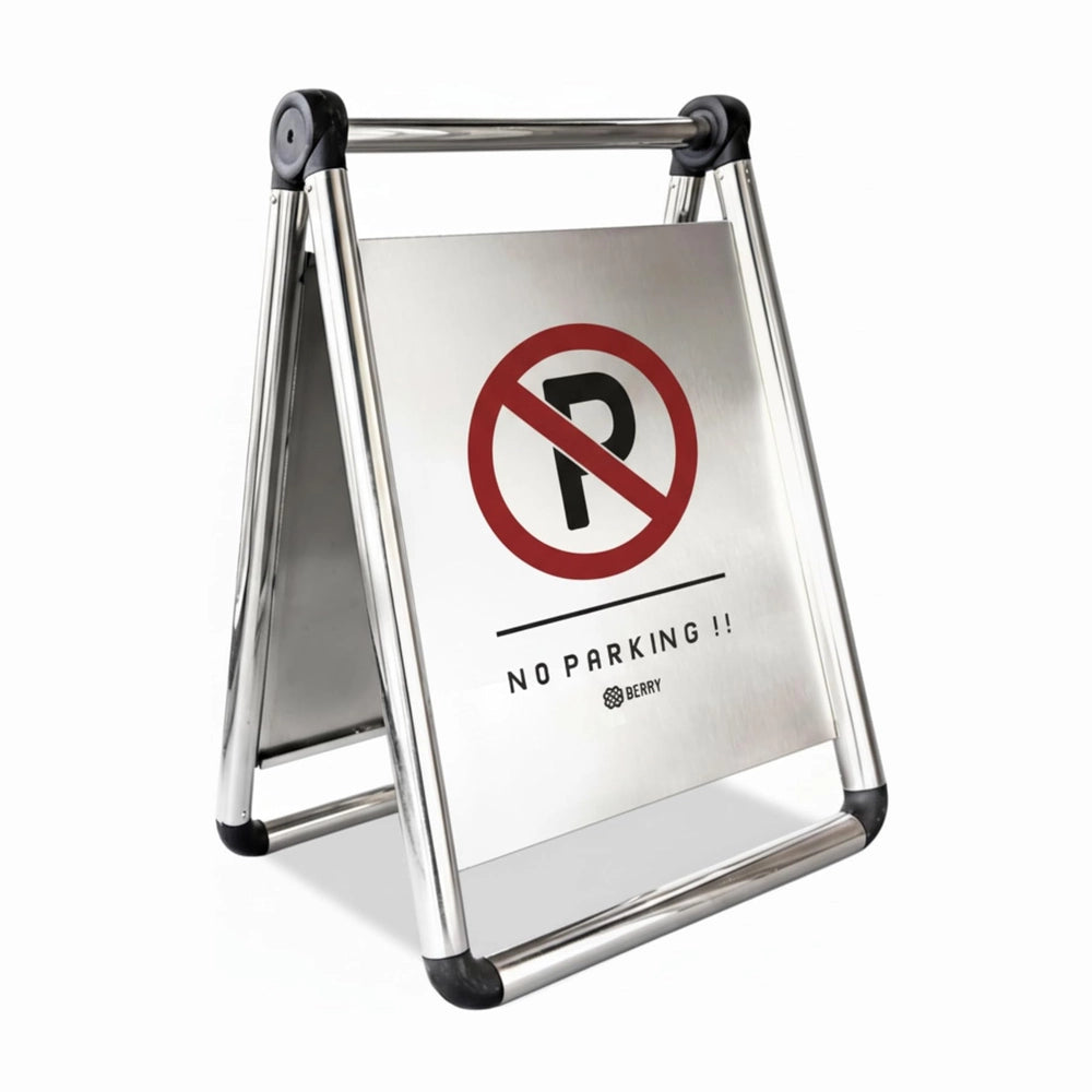 Foldable Stainless Steel No Parking Sign | A-Frame Parking Warning Board