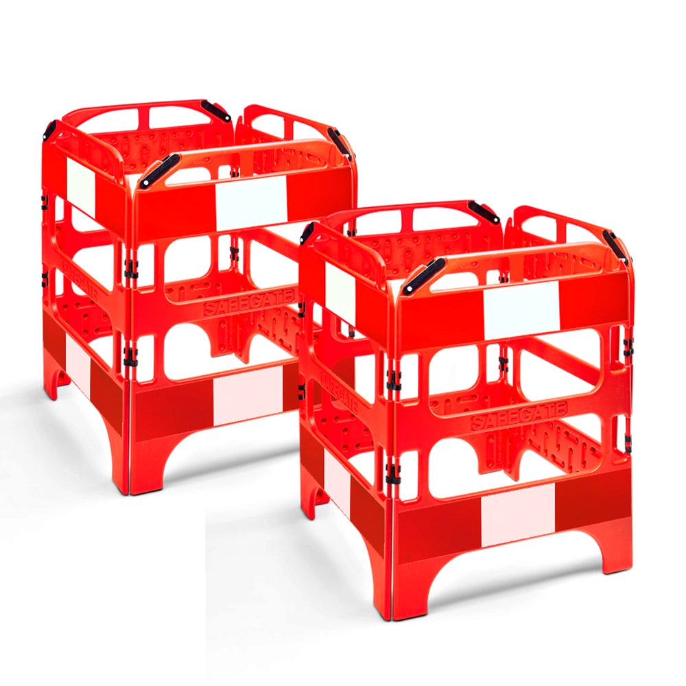 Folding Safety Barrier Red Temporary Gate | Reflective Manhole Barrier