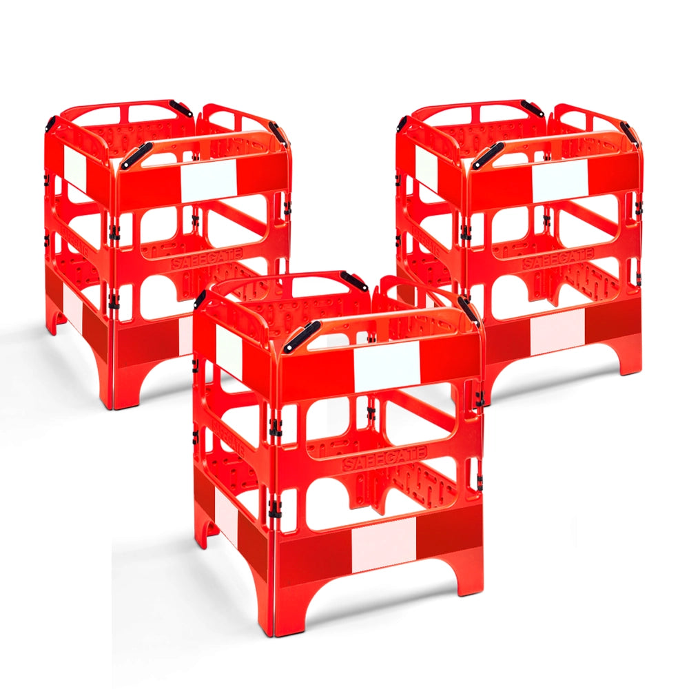Folding Safety Barrier Red Temporary Gate | Reflective Manhole Barrier