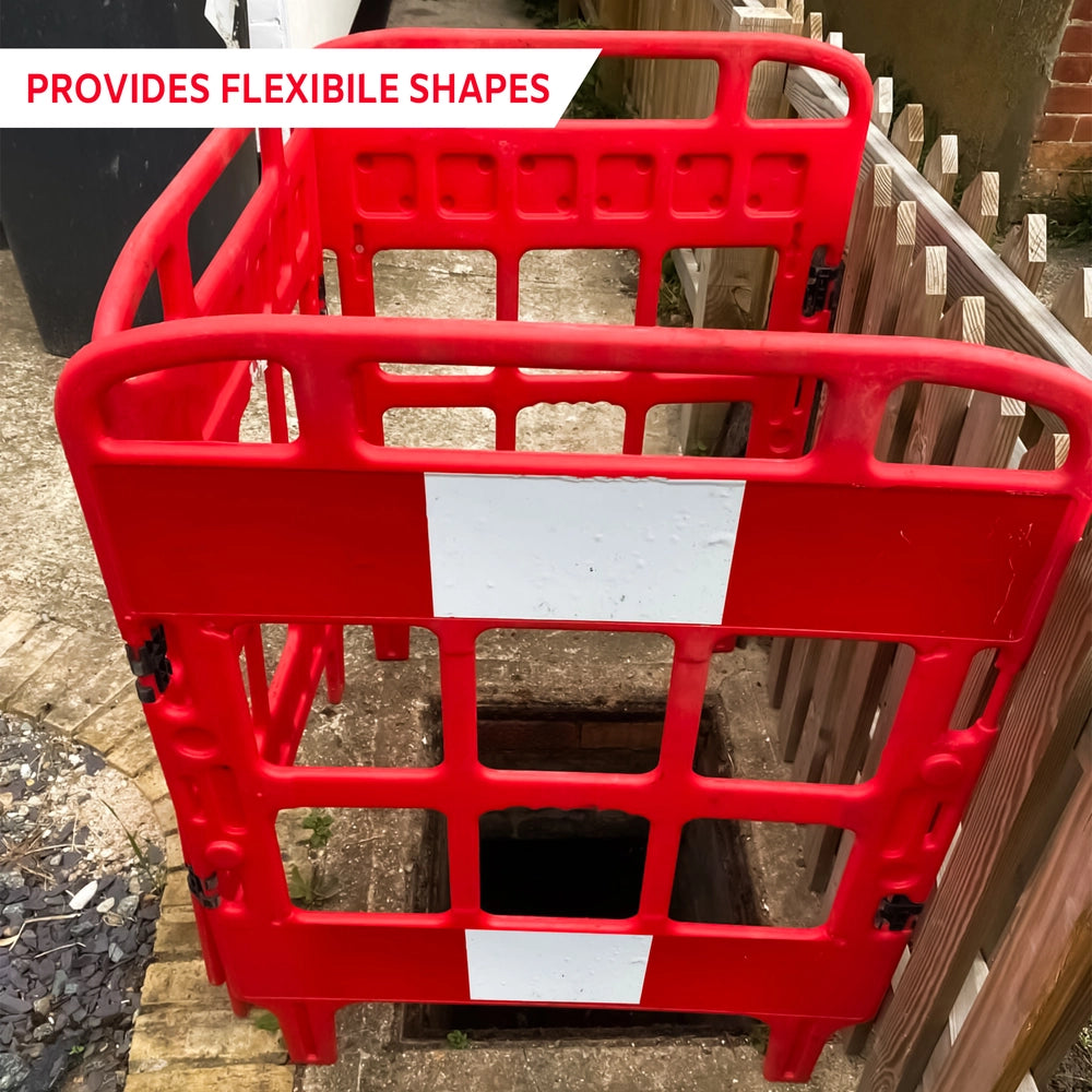 Folding Safety Barrier Red Temporary Gate | Reflective Manhole Barrier