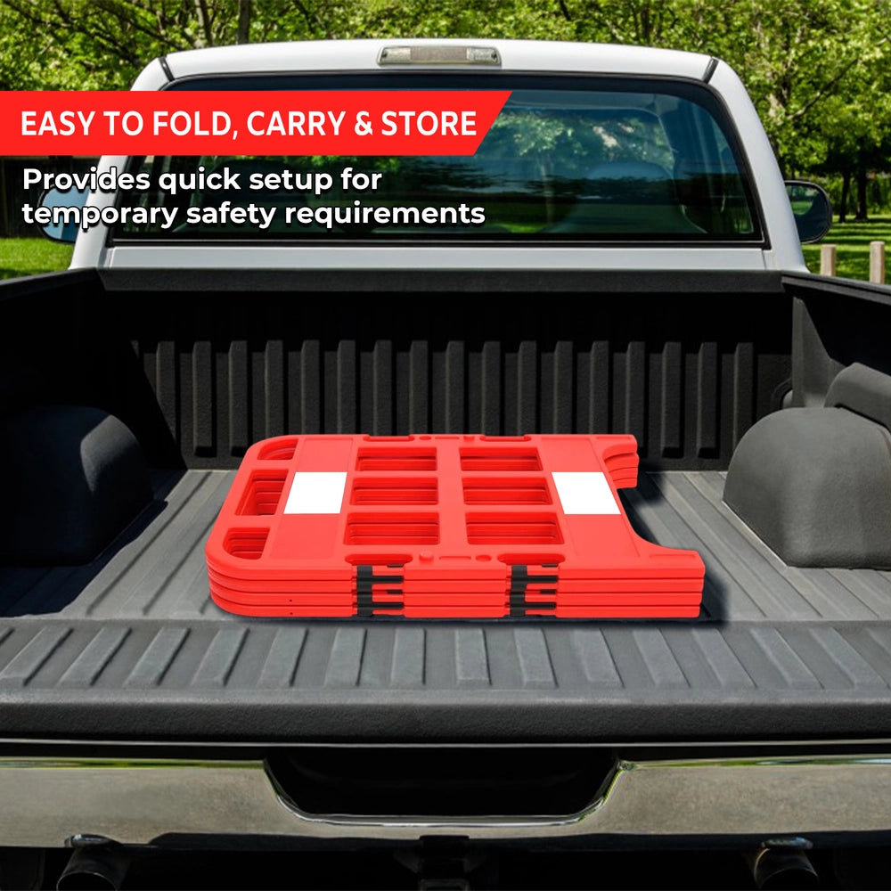 Folding Safety Barrier Red Temporary Gate | Reflective Manhole Barrier