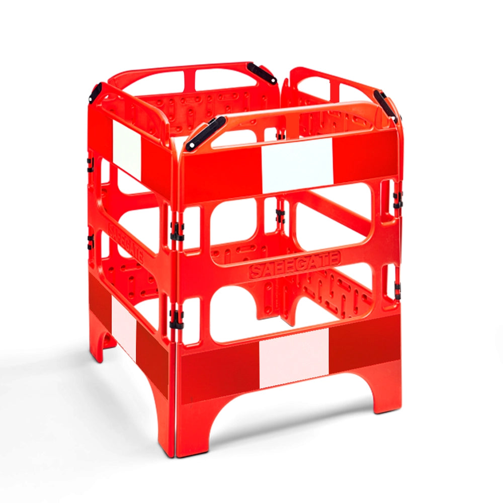 Folding Safety Barrier Red Temporary Gate | Reflective Manhole Barrier