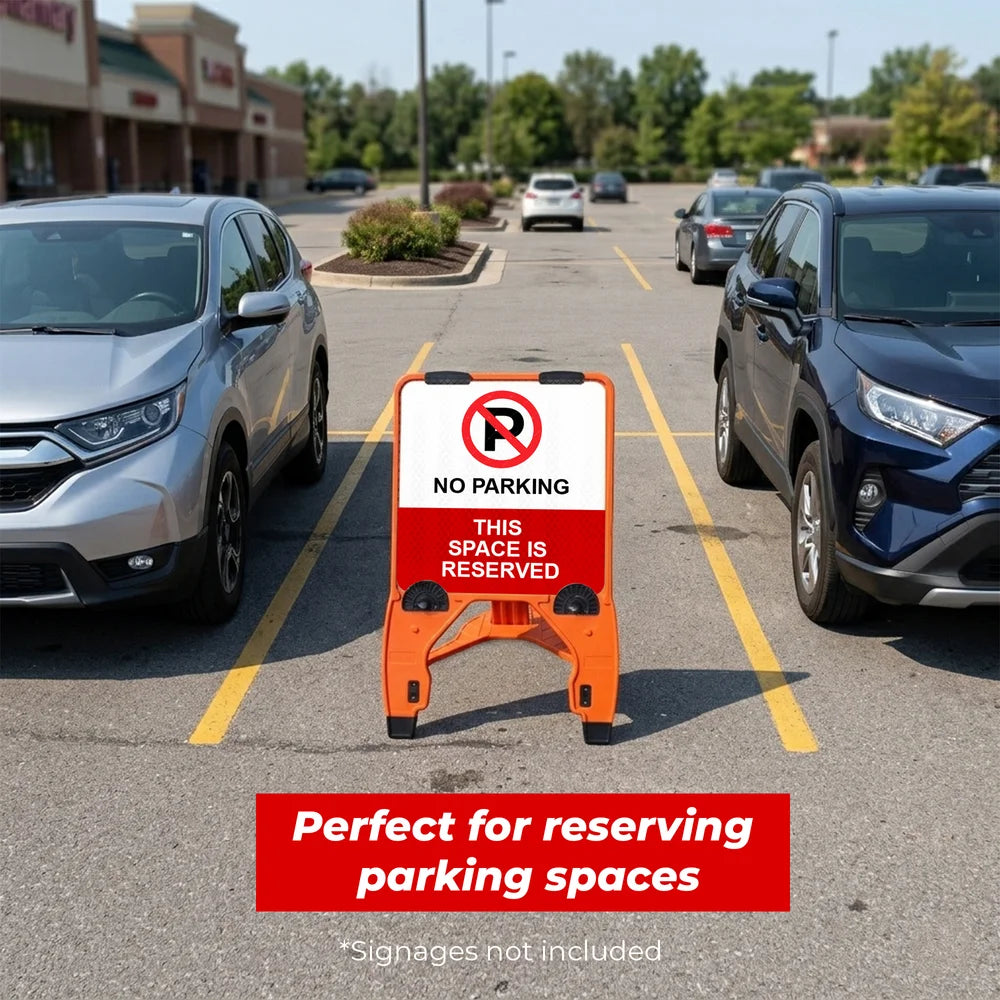 Orange A Frame Sign Stand | Foldable Pavement Sign Holder 24x24 Inch