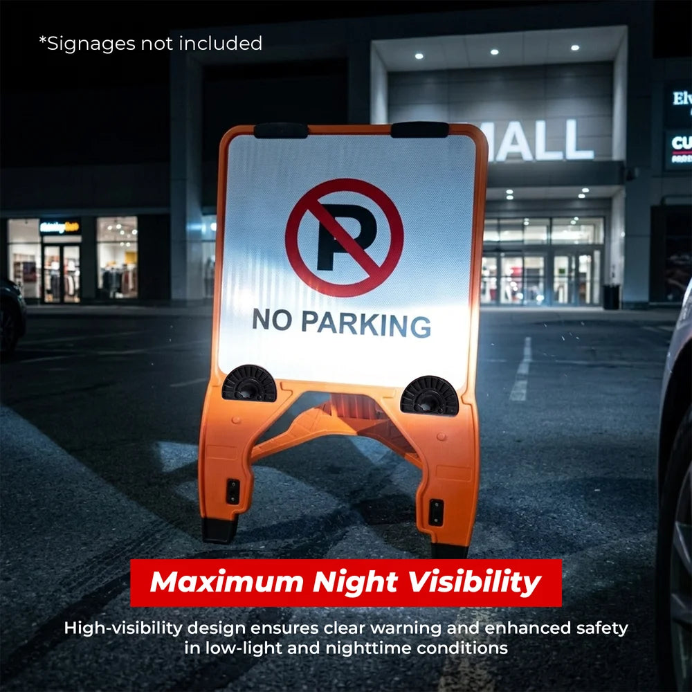 Orange A Frame Sign Stand | Foldable Pavement Sign Holder 24x24 Inch