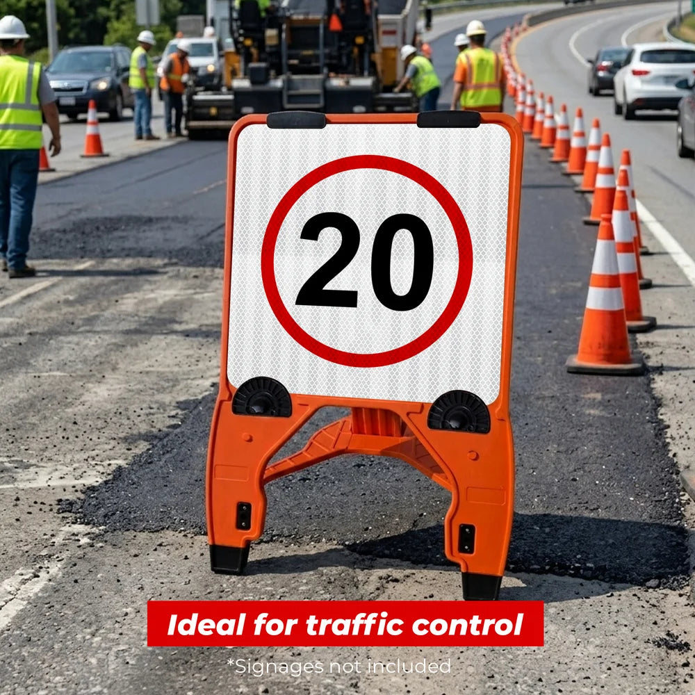 Orange A Frame Sign Stand | Foldable Pavement Sign Holder 24x24 Inch