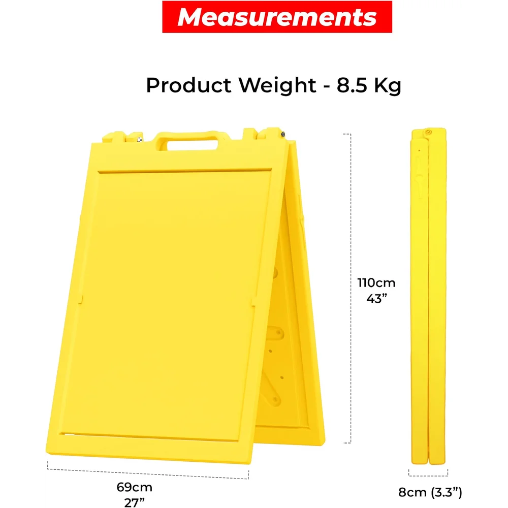 Berry Large Yellow A Sign Board Pavement Sign 110CM