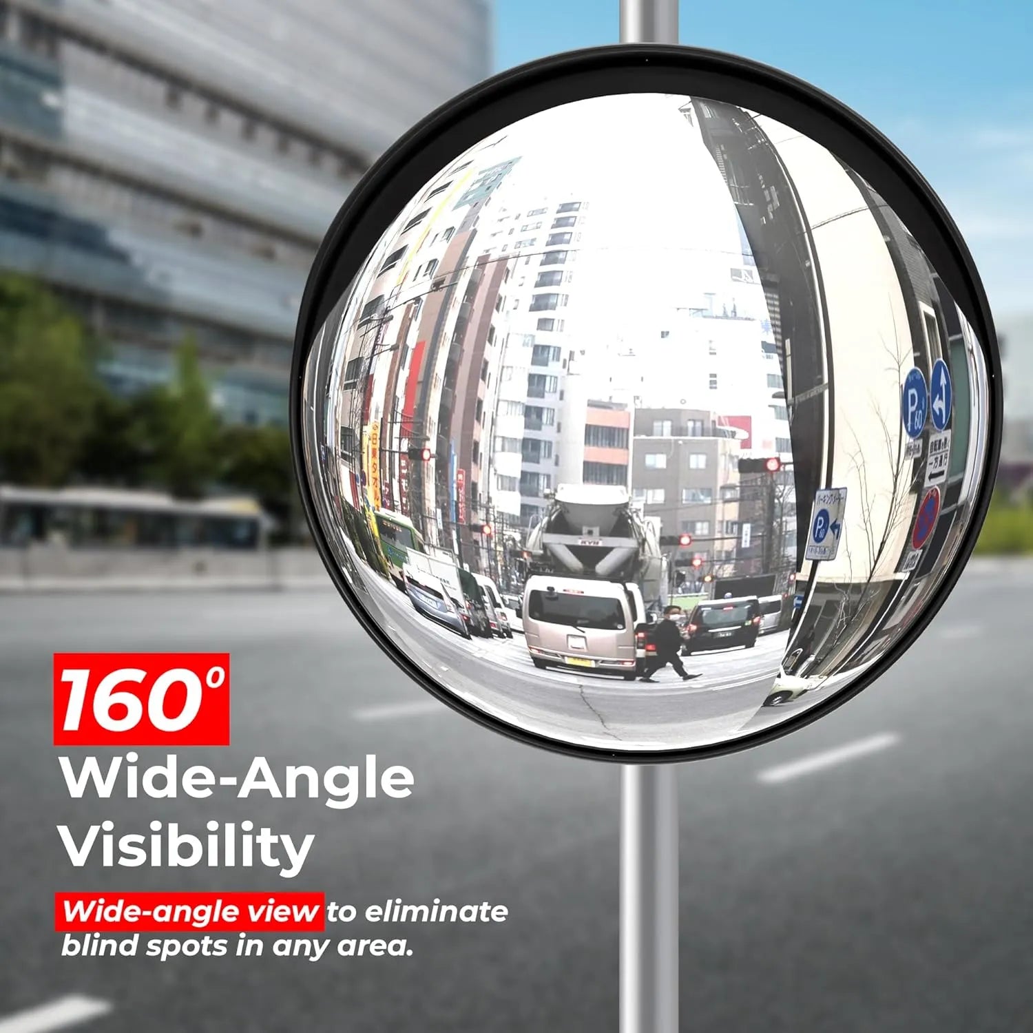 80CM Convex Safety Mirror Outdoor Blind Spot Driveway Mirror