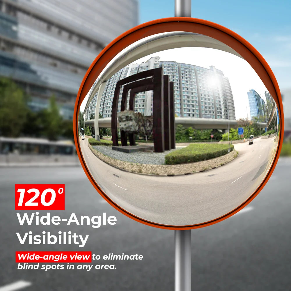 industrial convex mirror for security and workplace safety monitoring