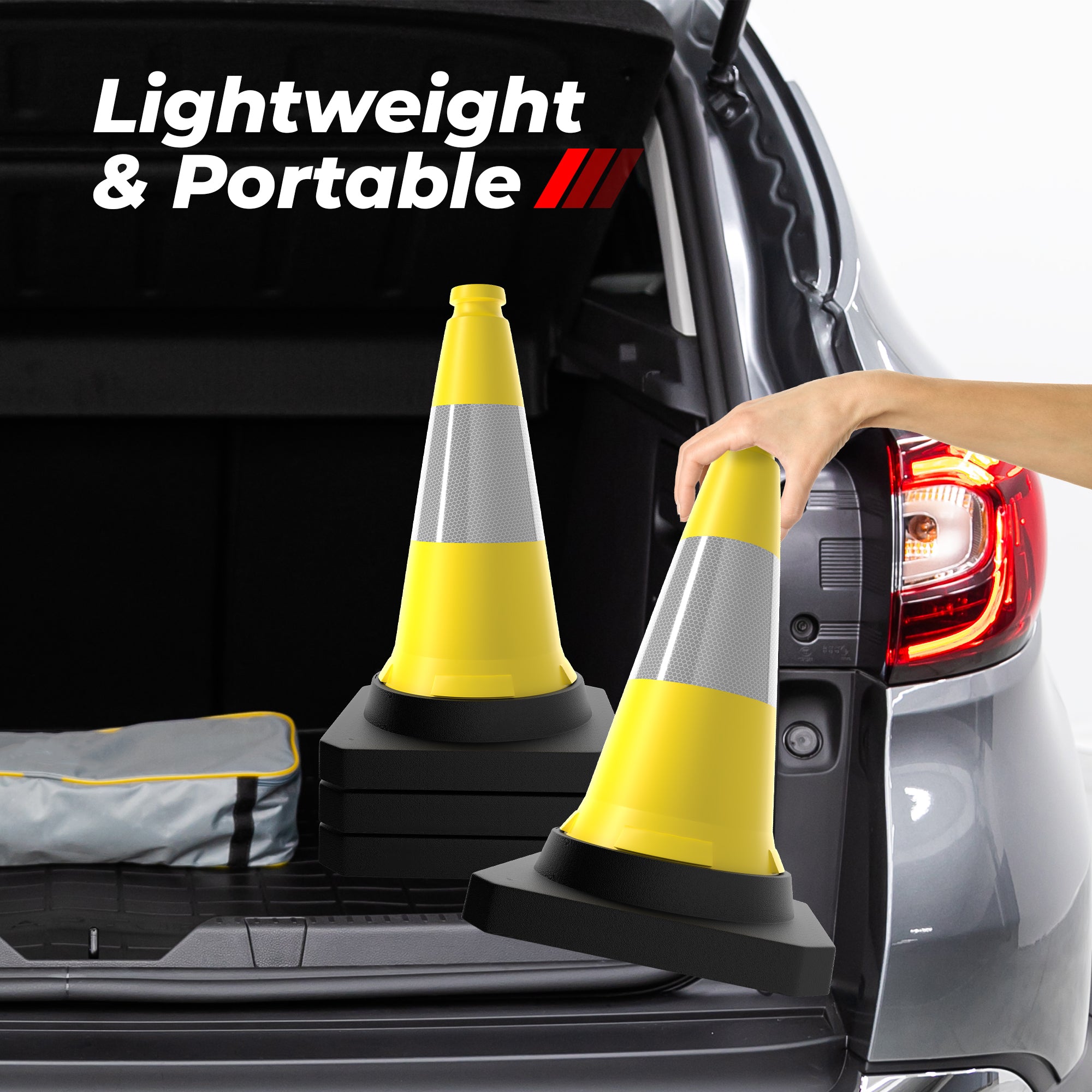 500mm Yellow Traffic Cone High Visibility Reflective