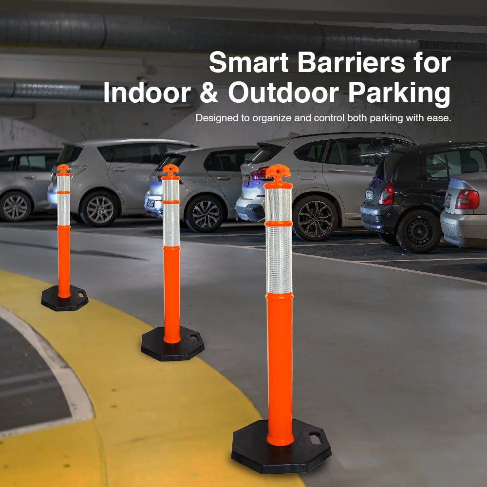 110CM Delineator Post with T-Top | Orange Traffic Bollard with Rubber Base