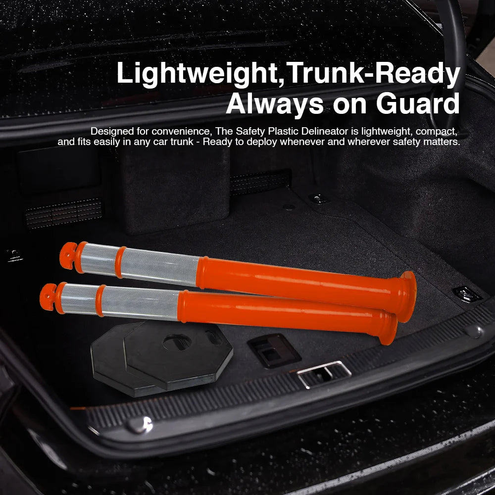 110CM Delineator Post with T-Top | Orange Traffic Bollard with Rubber Base
