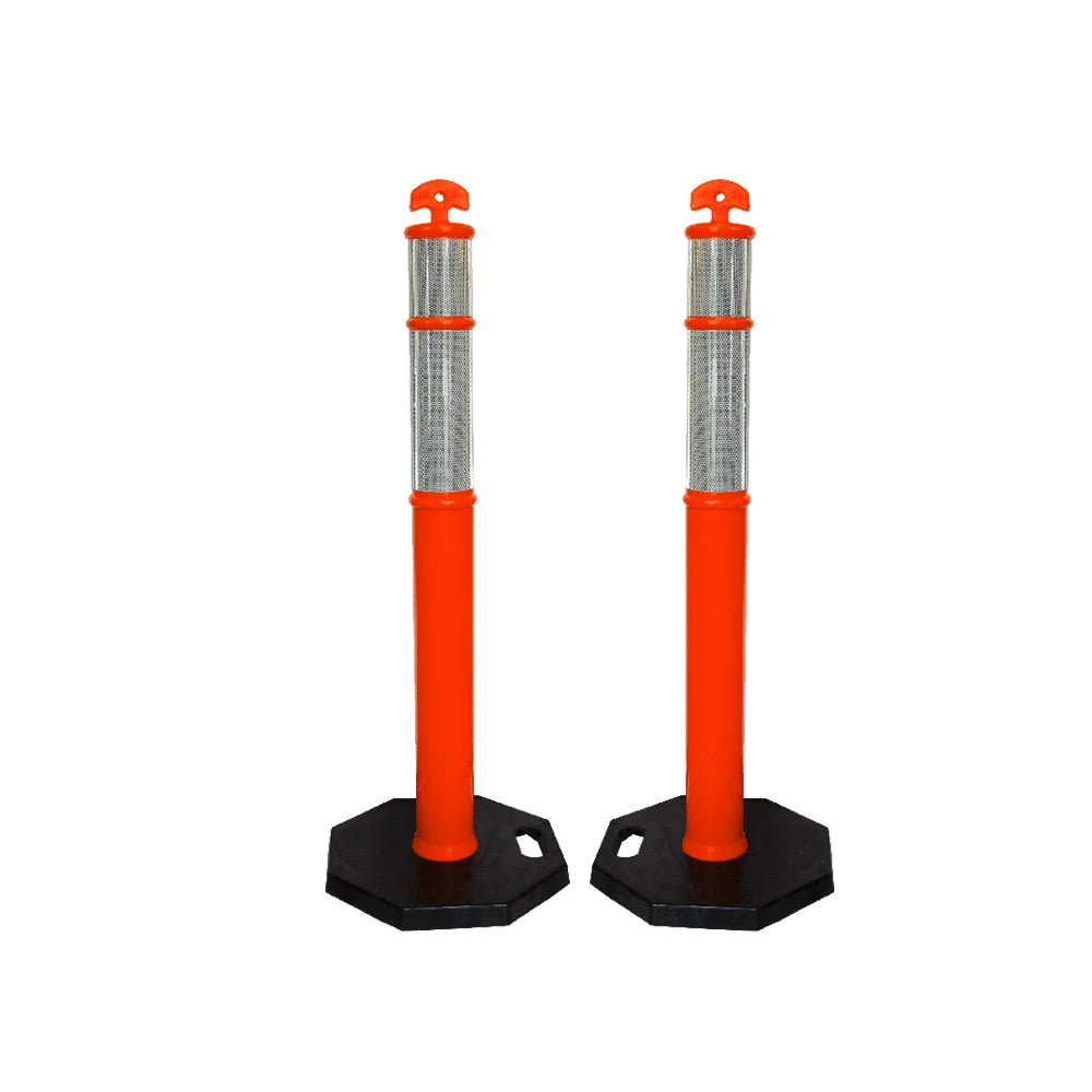110CM Delineator Post with T-Top | Orange Traffic Bollard with Rubber Base