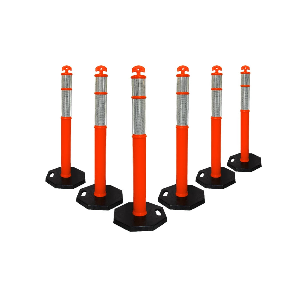 110CM Delineator Post with T-Top | Orange Traffic Bollard with Rubber Base