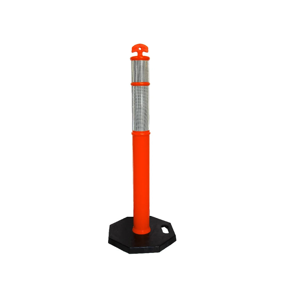 110CM Delineator Post with T-Top | Orange Traffic Bollard with Rubber Base