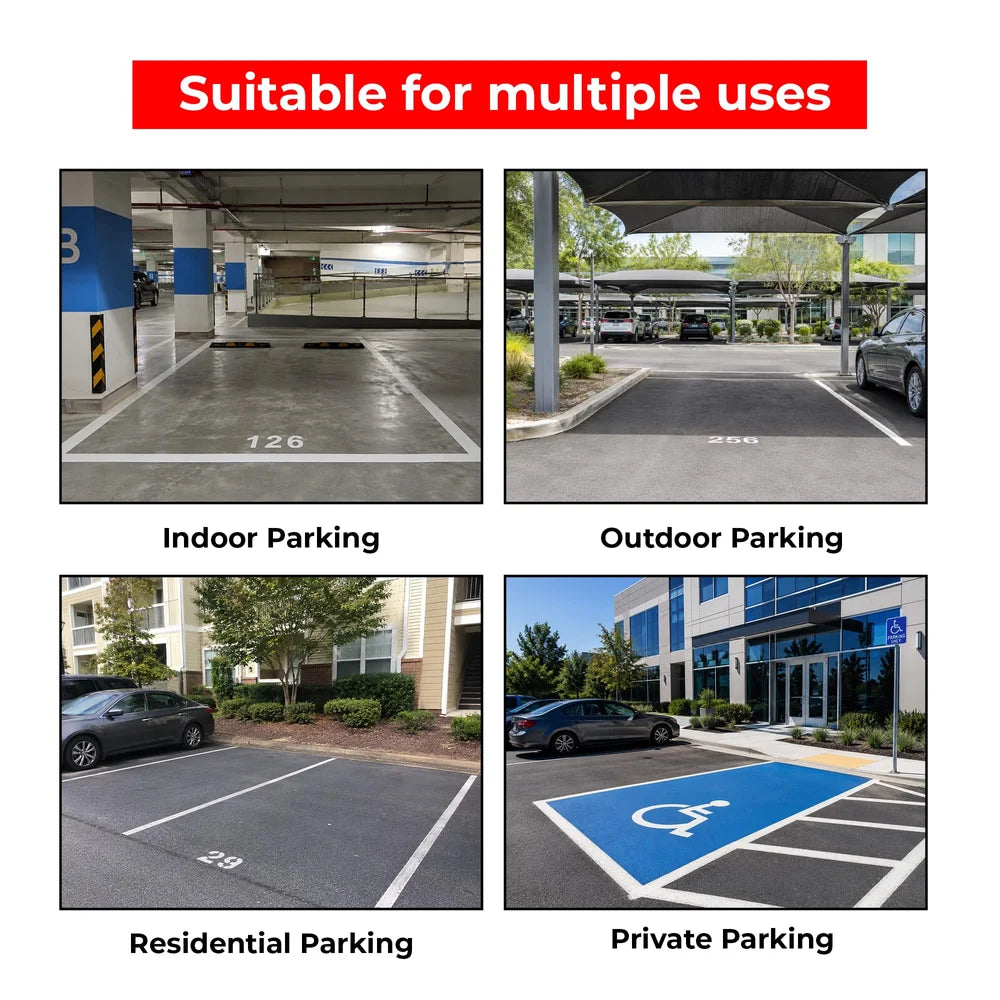 blue weighted parking guidance cone for reserved parking spaces