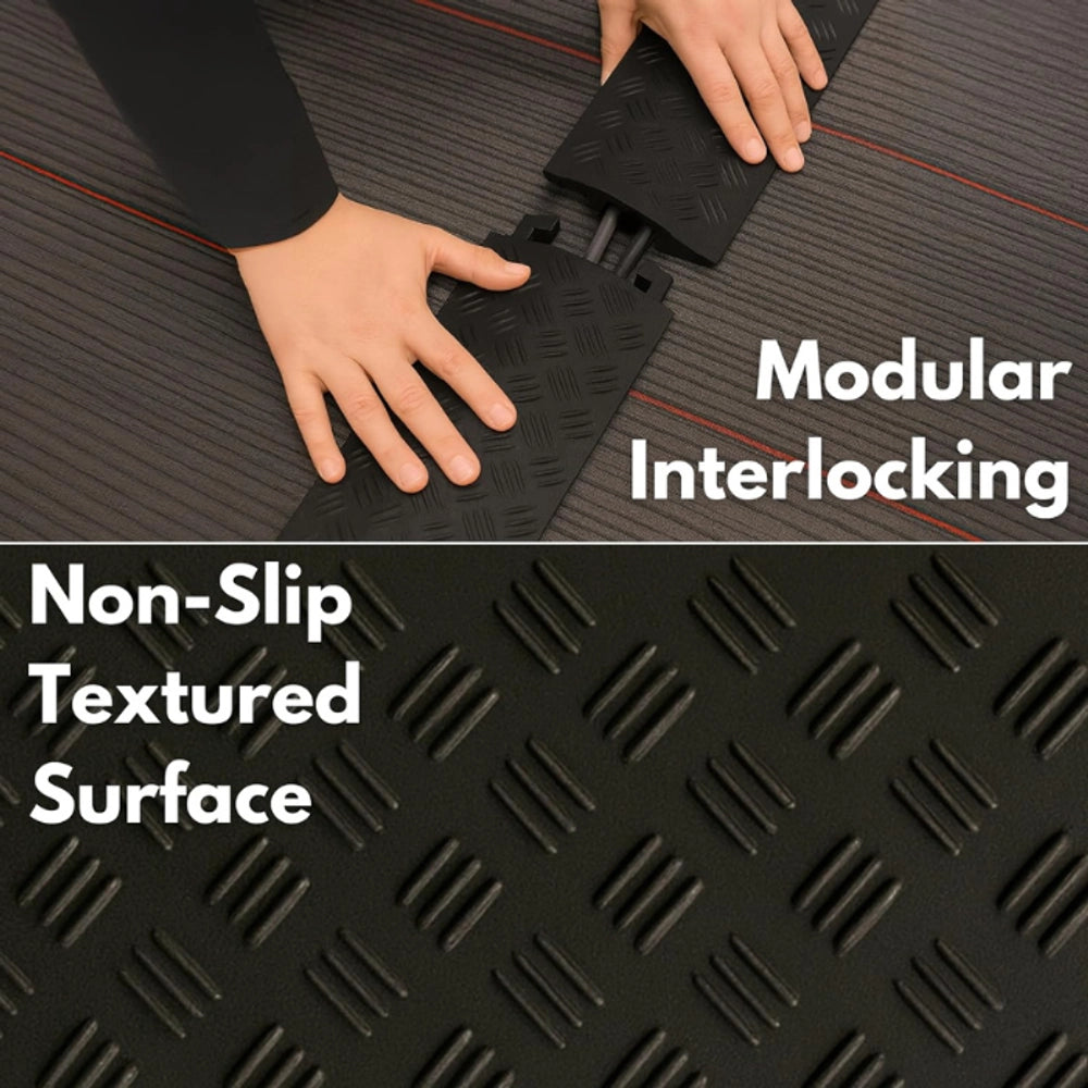 Plastic Cable Protector - 100x 13CM | Single Channel Drop Over Cable Ramp