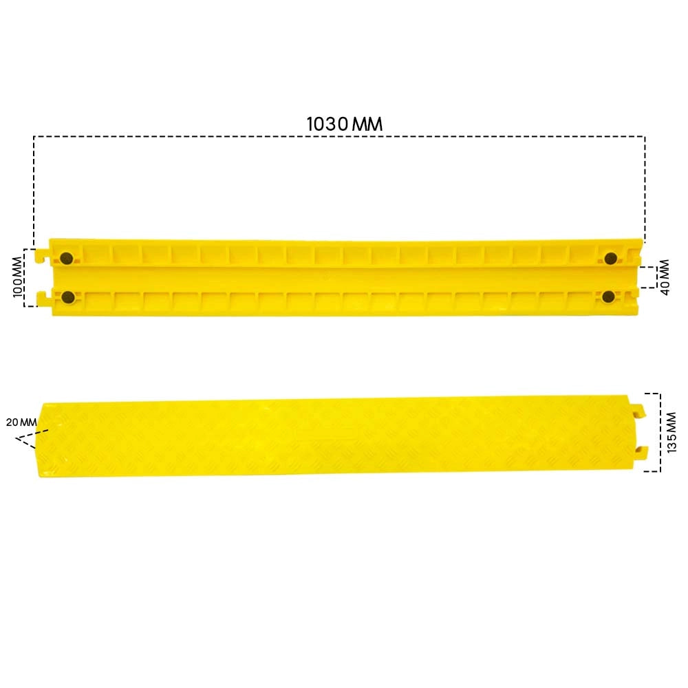 Plastic Cable Protector - 100x 13CM | Single Channel Drop Over Cable Ramp