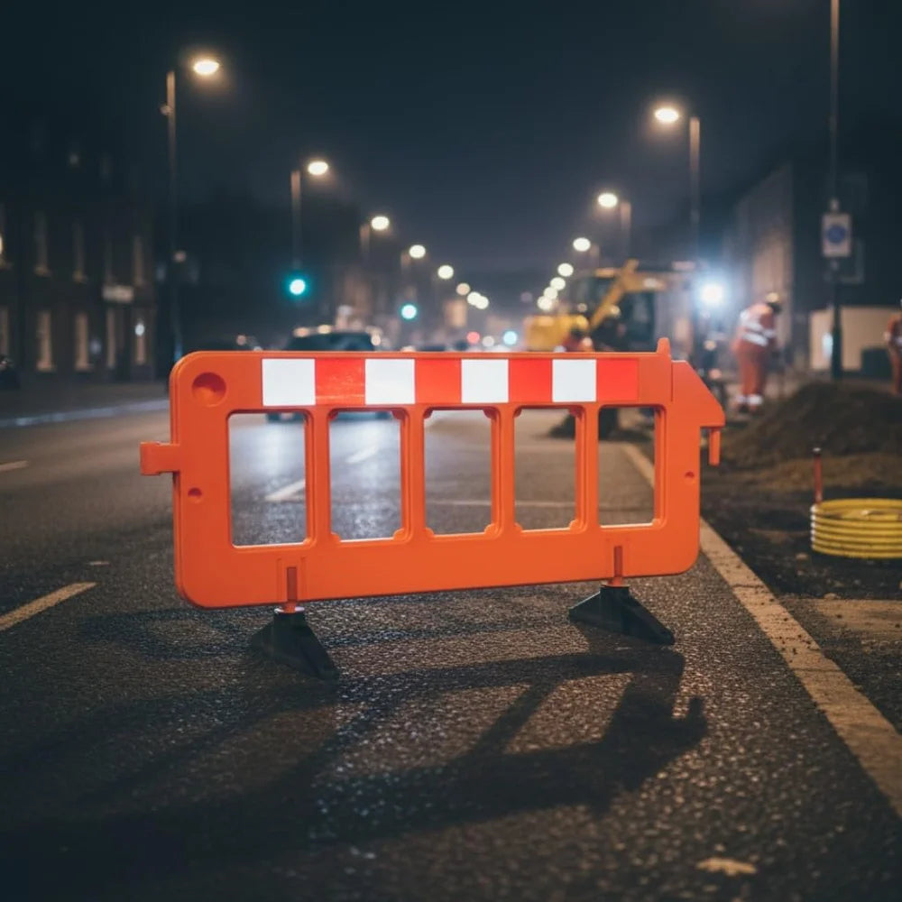 Chapter 8 traffic safety barrier 2m with red weighted base for temporary site protection
