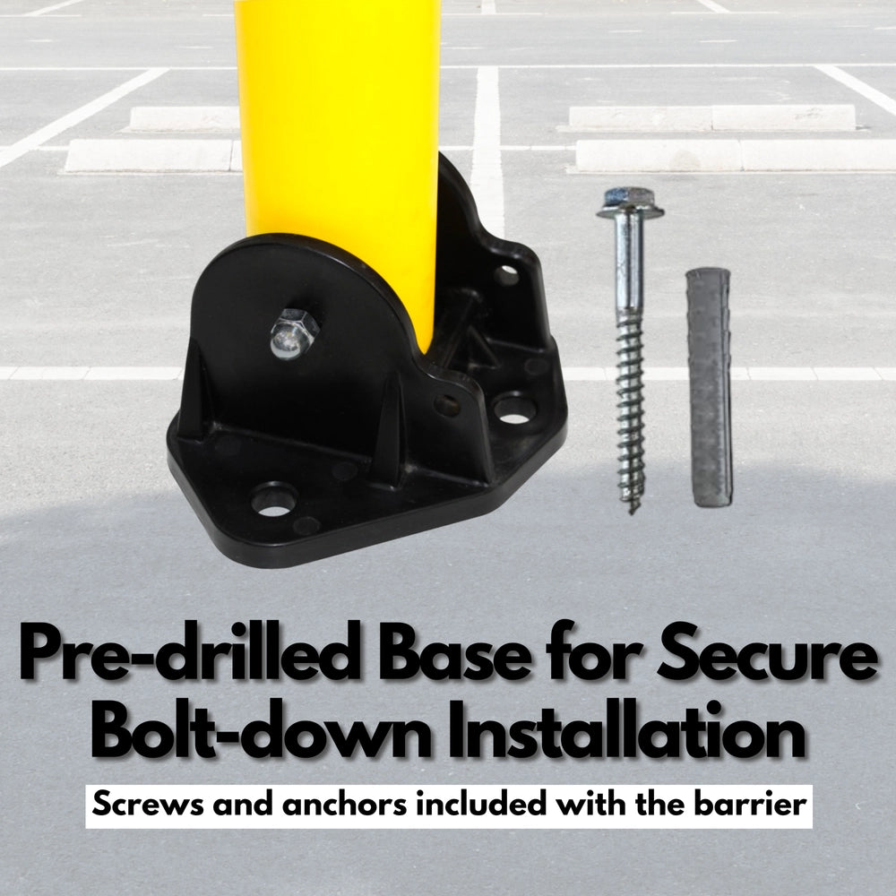 Reflective Parking Barrier 65CM | Anti Parking Bollard with Key Lock – Yellow