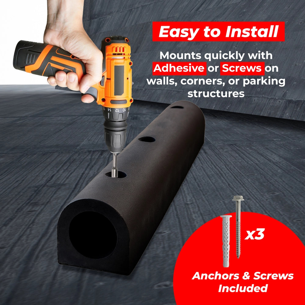 Rubber Buffer Strip D-Type 90x10x10 CM | Heavy Duty Wall Guard & Dock Bumper