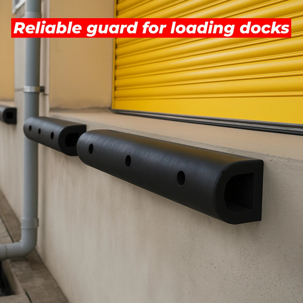 Rubber Buffer Strip D-Type 90x10x10 CM | Heavy Duty Wall Guard & Dock Bumper
