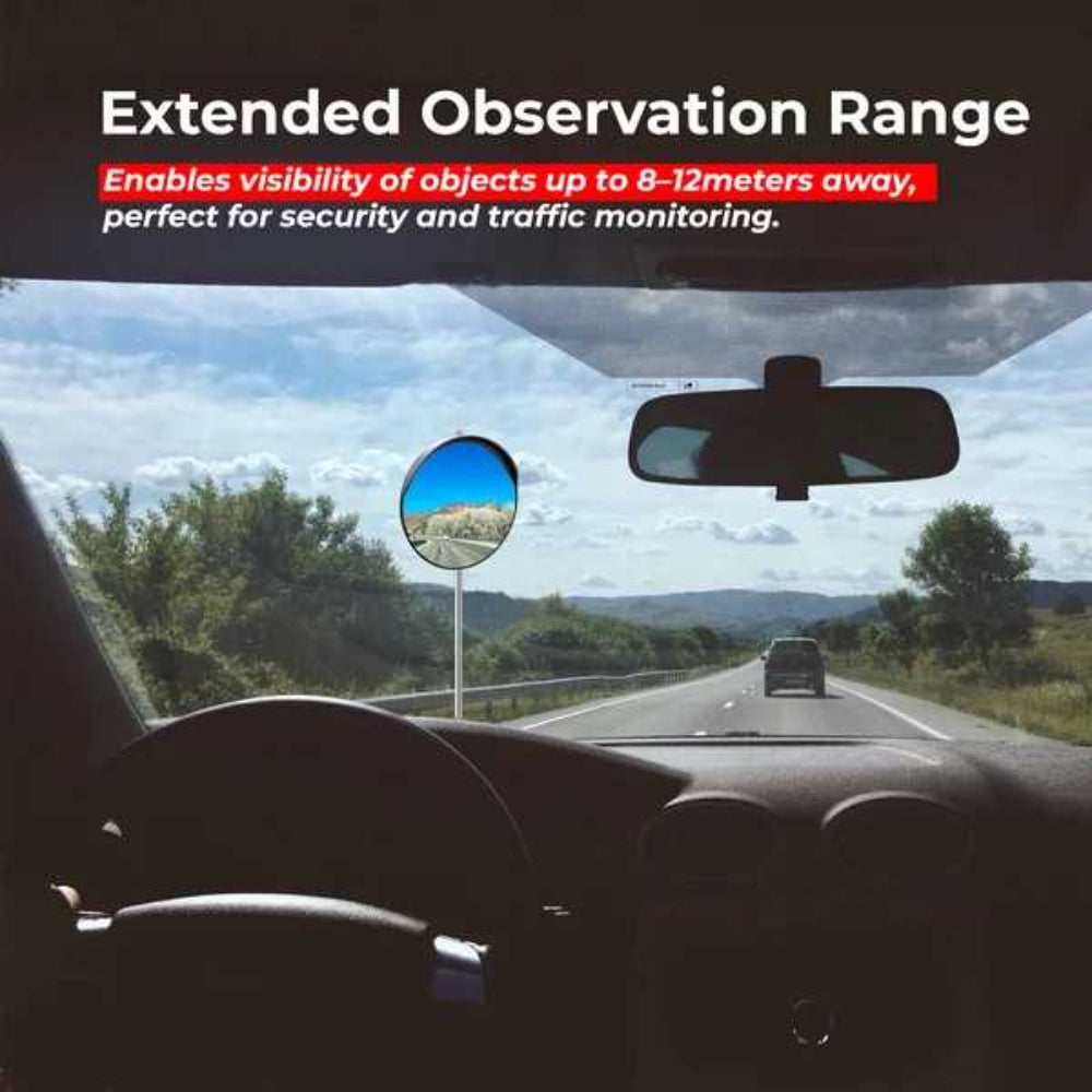 safety convex mirror driveway mirror black