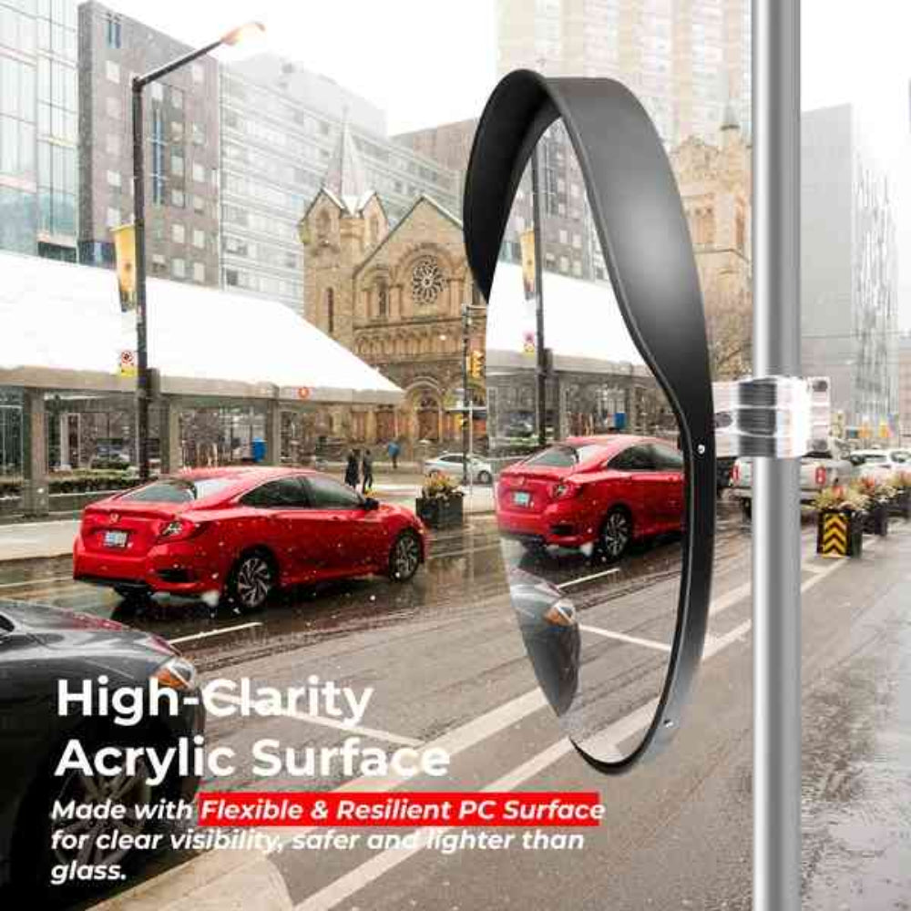 safety convex mirror driveway mirror black