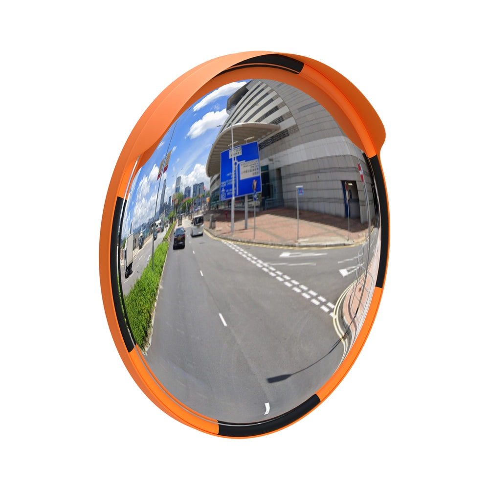 60CM Convex Safety Mirror | Round Wide Angle Security Mirror with Orange Frame