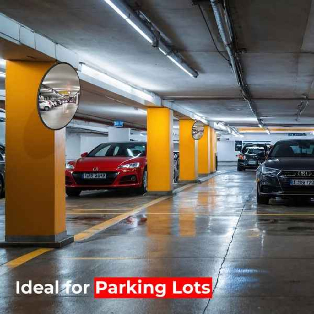 black convex mirror for blind spot safety and awareness
