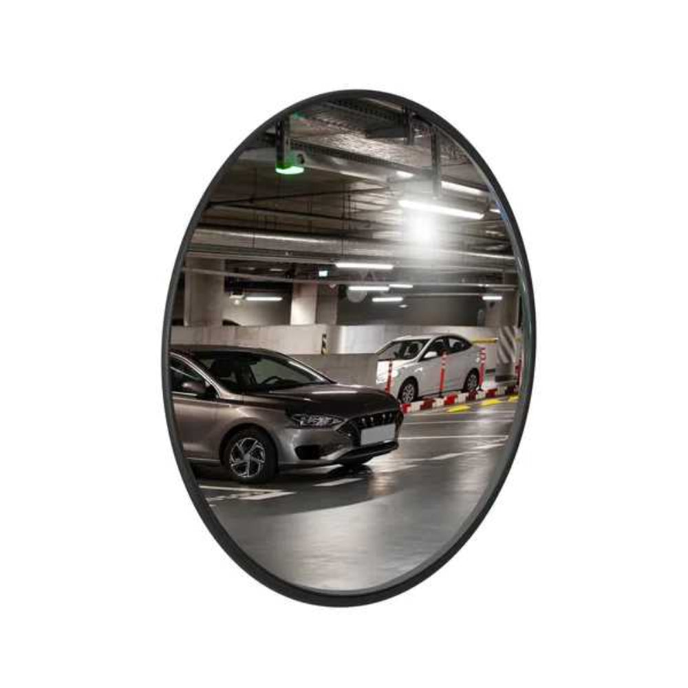 black convex safety mirror with wide angle view for security use