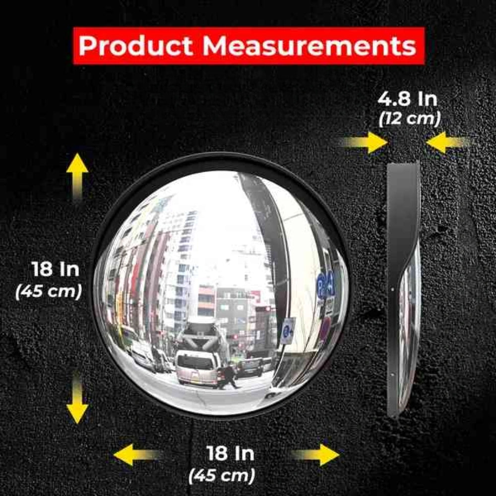 safety convex mirror driveway mirror black