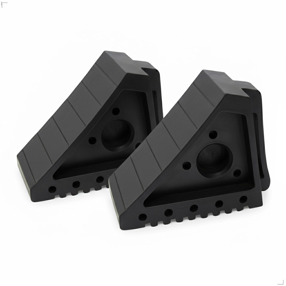Small Wheel Chock 2KG | Rubber Wheel Stop with Handle - Black