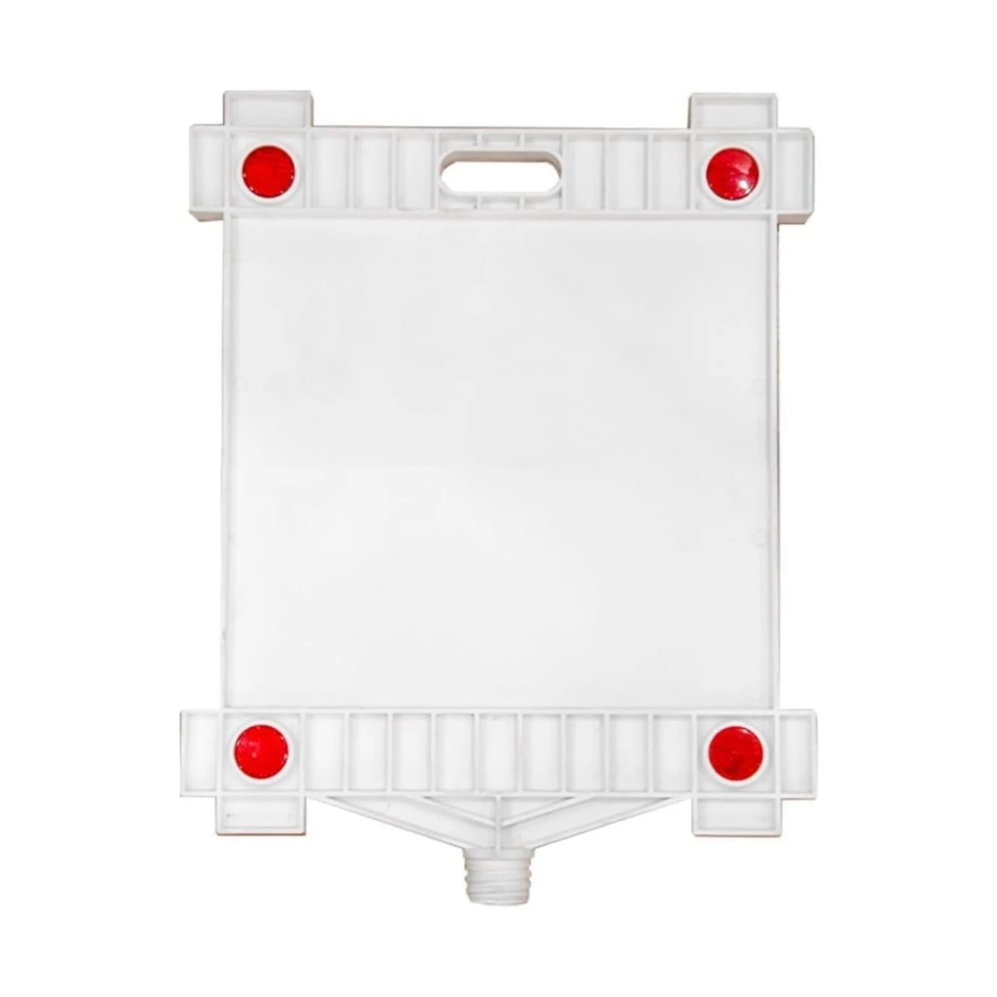 Square Blank Sign Plate with Reflectors | 30 × 30CM White Cone Top Sign Board